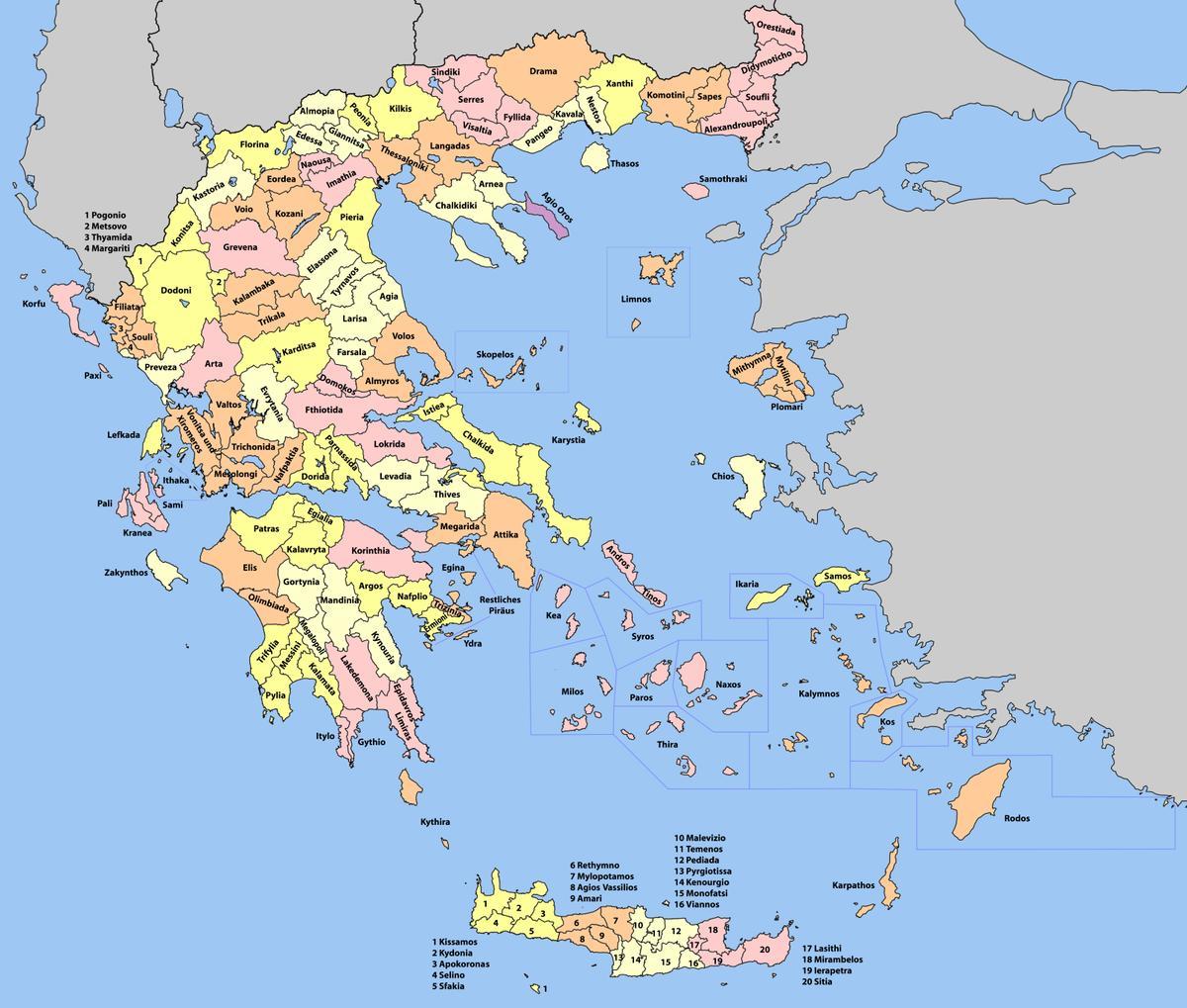 государственная карта Греции