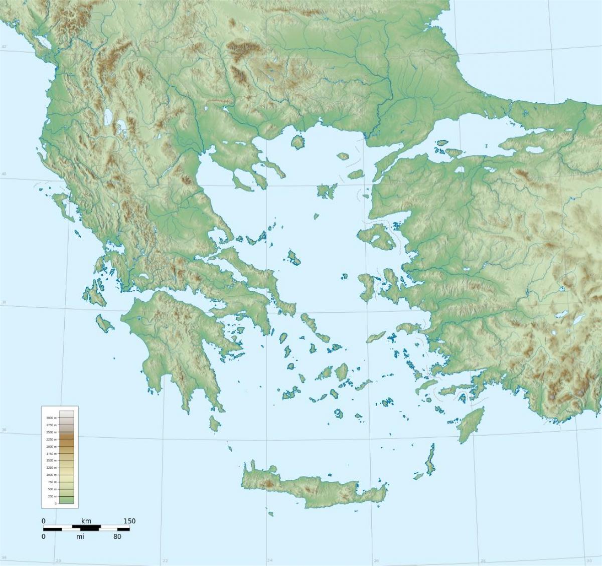 Топографическая карта Греции